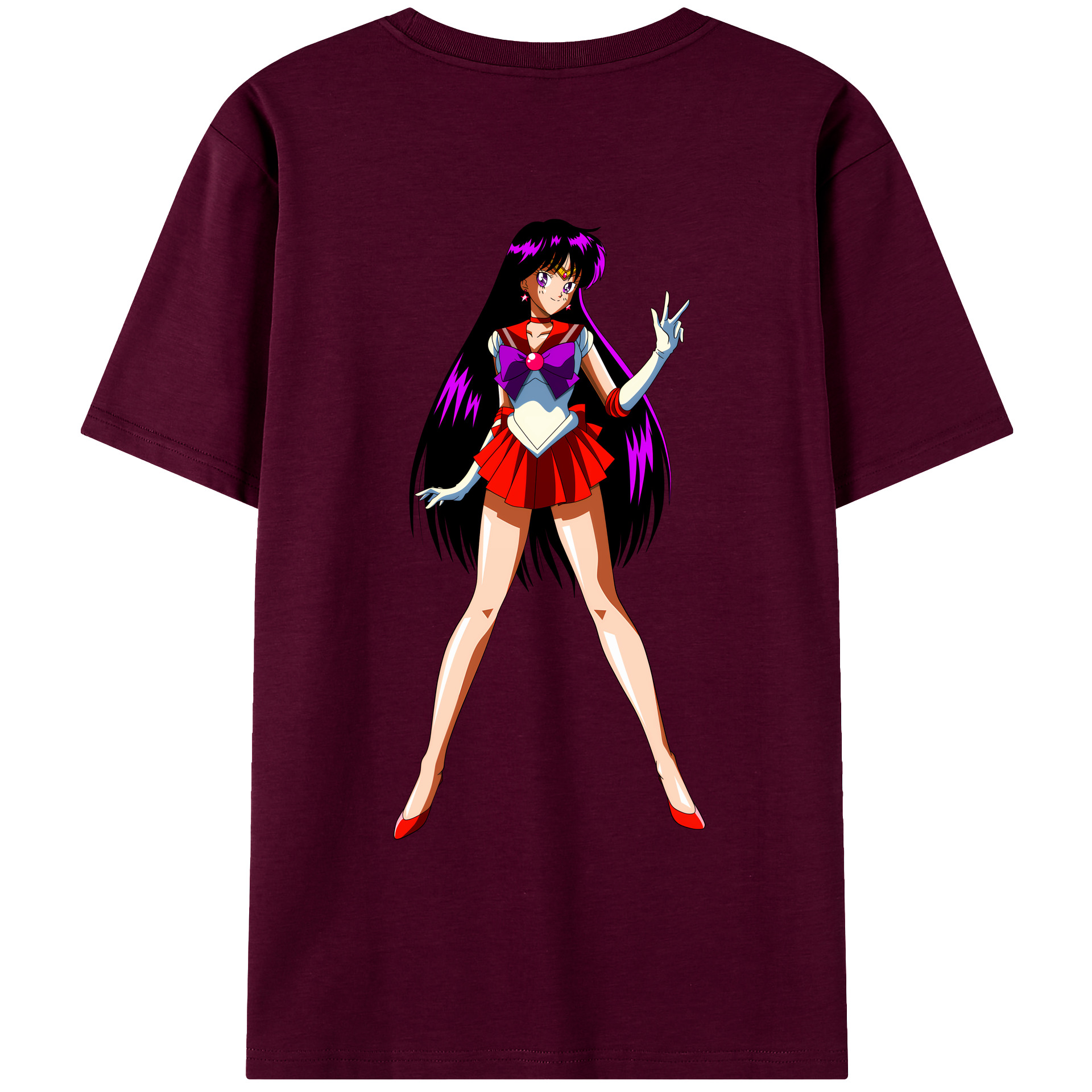 （画像用） 美少女戦士セーラームーン 火野レイ ひの レイ Sailor Moon Hino Rei （セーラーマーズ,Sailor Mars） レディース半袖Tシャツ(バックプリント)